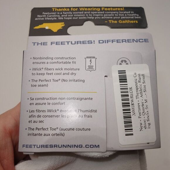 NEW Feetures Therapeutic Cushion Quarter Compression Socks Women's Small - Picture 7 of 8